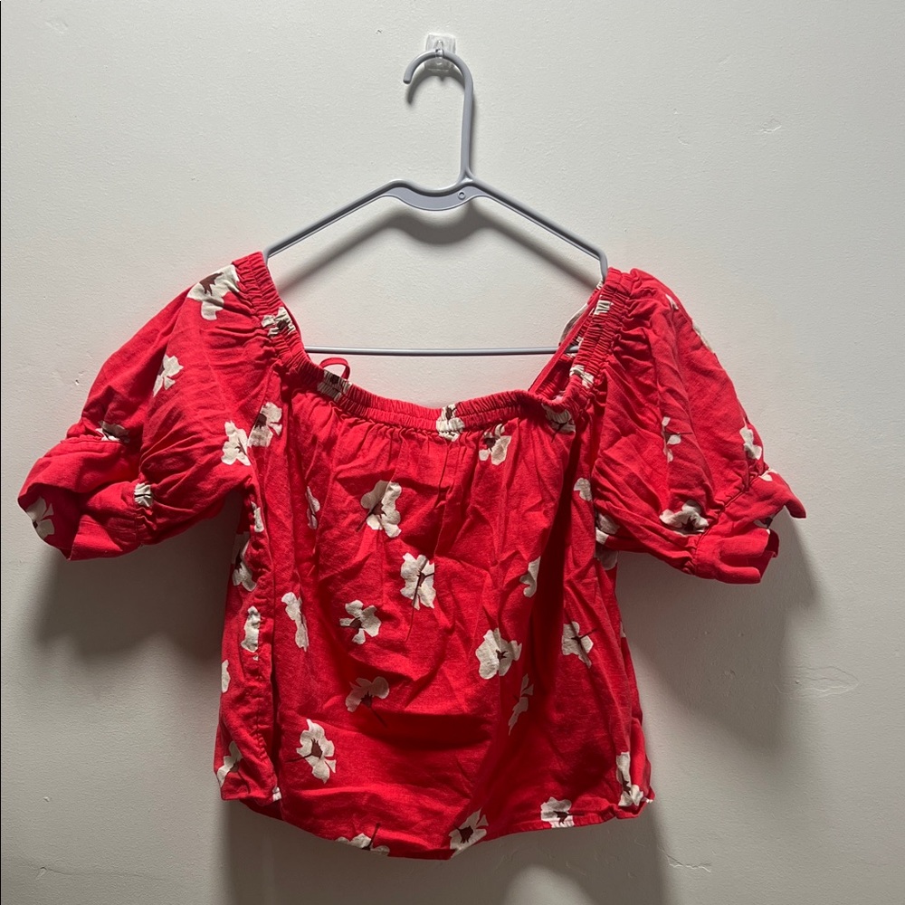 Universal Thread Hot Pink Floral Women's Off The Shoulder Top Size S